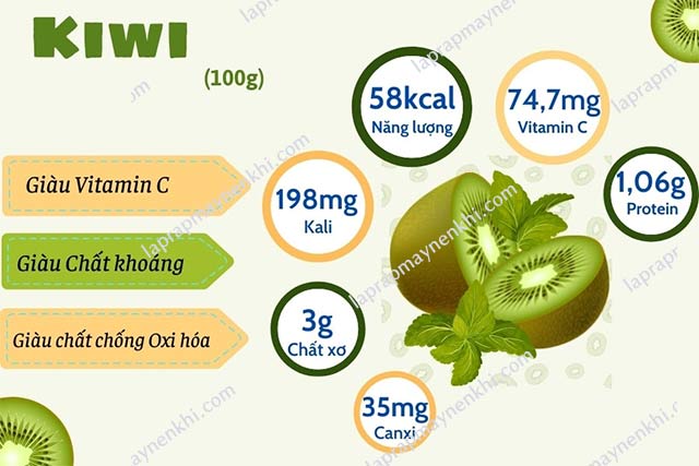Hàm lượng vitamin C trong Kiwi rất tốt cho sức khỏe