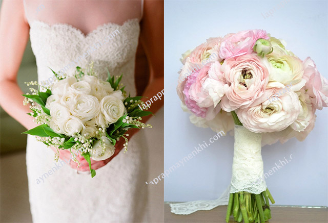 Bó hoa cưới cầm tay hoa mao lương