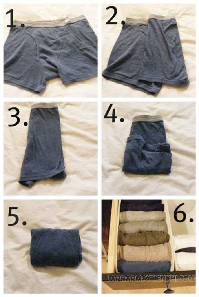 Làm sao để gấp quần đùi không bị nhăn?